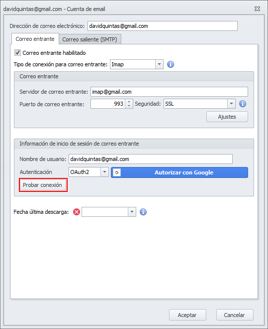 Activar autenticación OAuth2